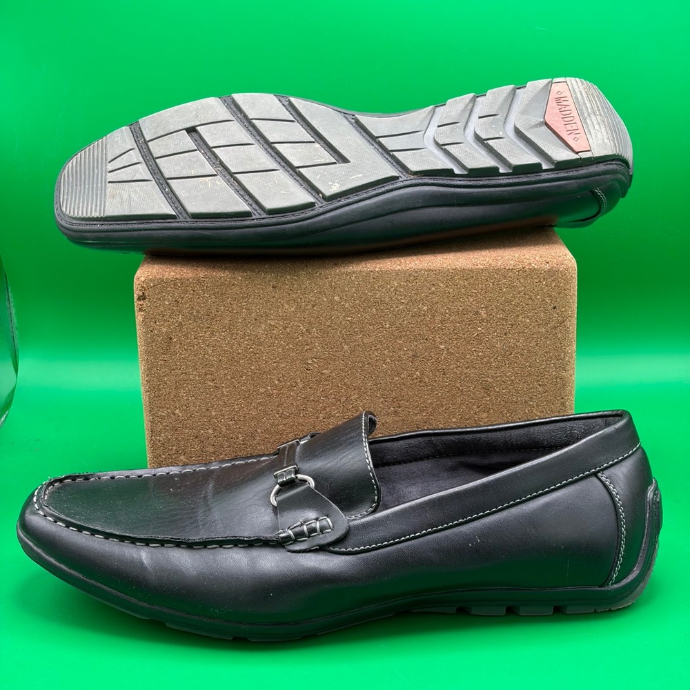 Madden M-Maurice Horsebit Loafers Mens 10 M Black Square Toe Slip On Dress Shoes